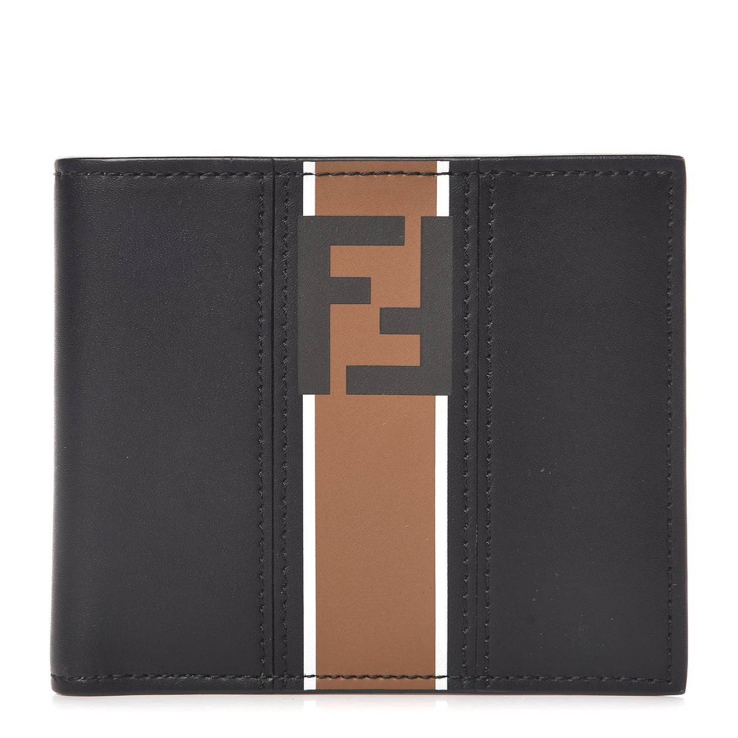 Vitello Liberty FF Stripe Bi-Fold Wallet Black Multicolor