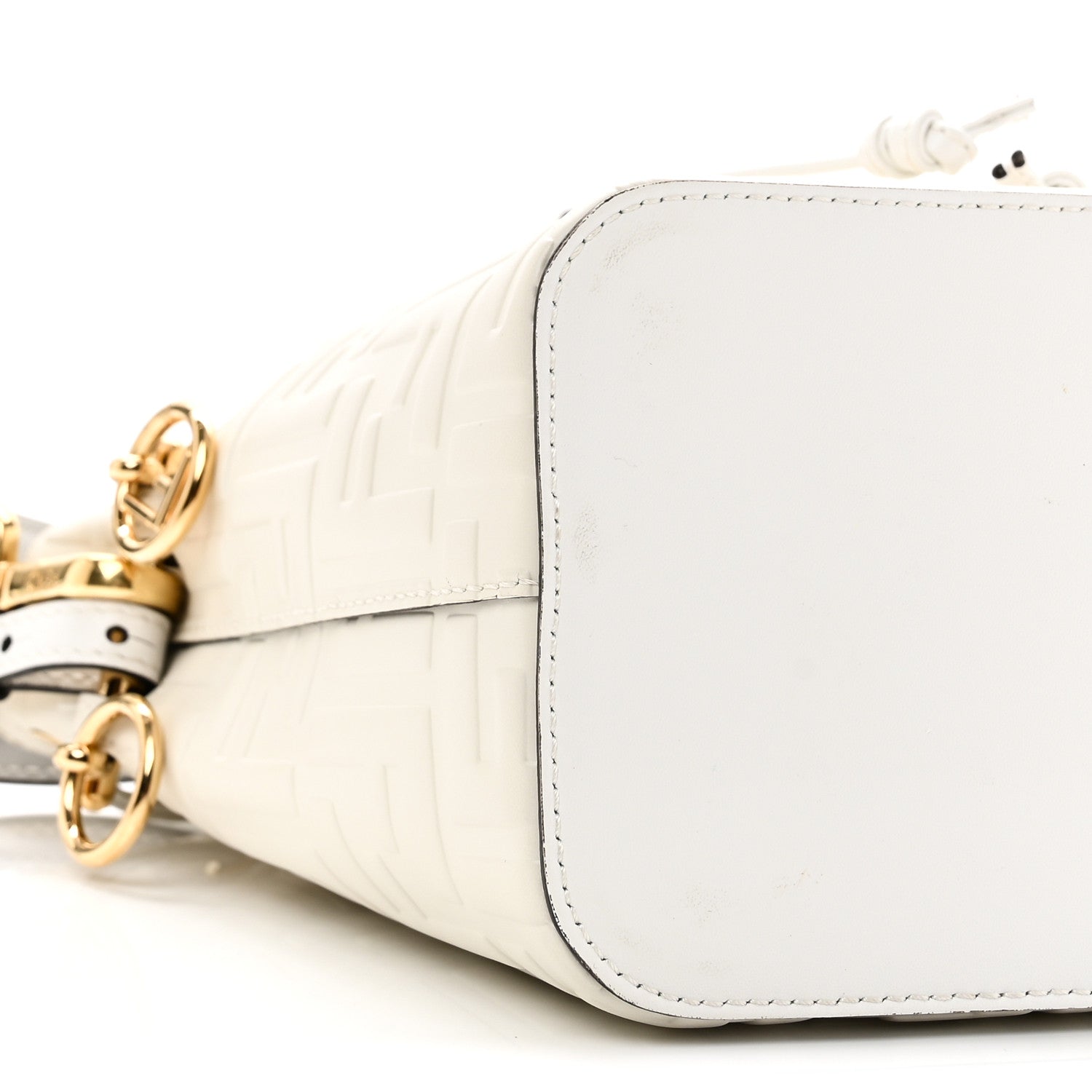 Fendi Vitello Liberty F Embossed Mini Mon Tresor Bucket Bag White 9 of 10
