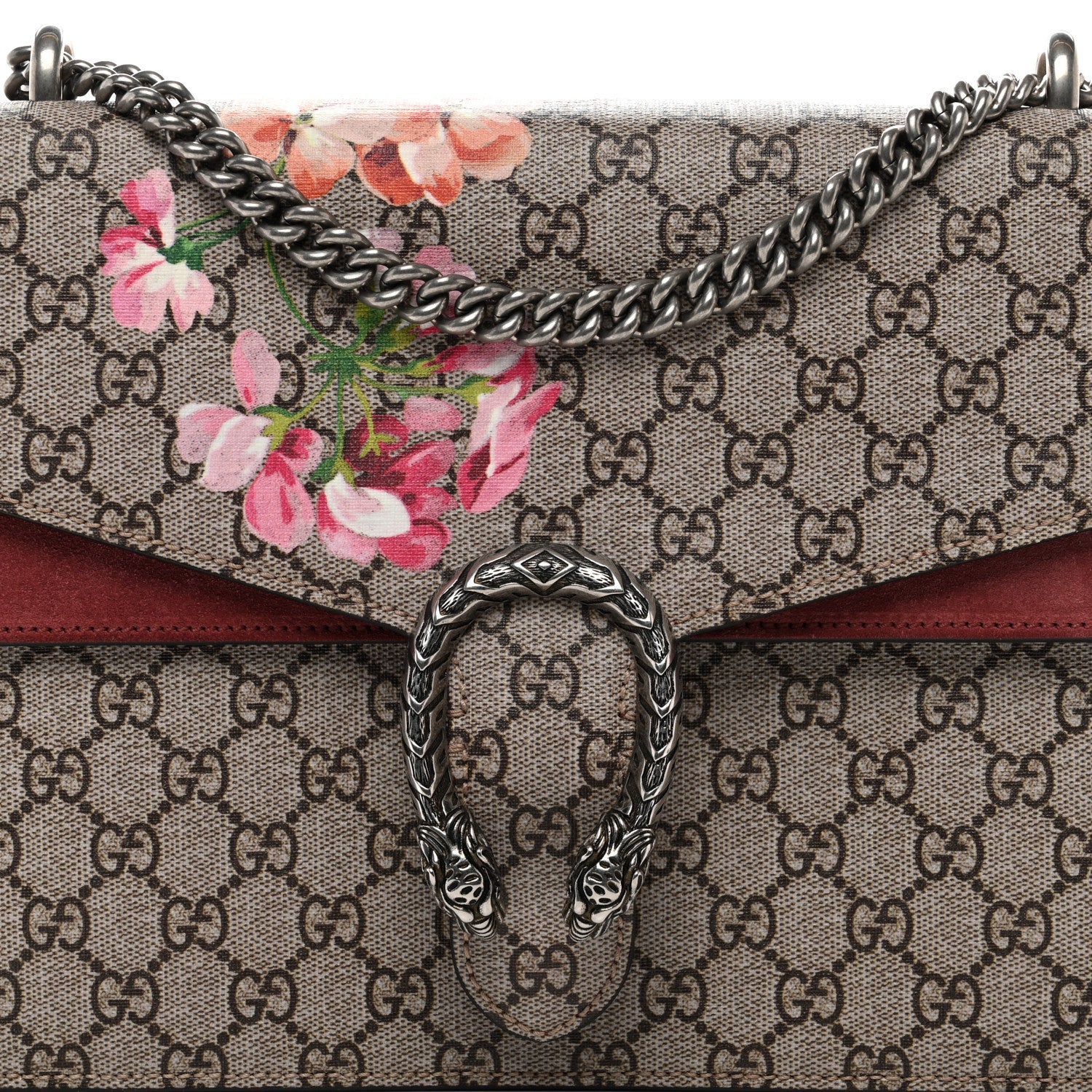 Gucci GG Supreme Monogram Blooms Medium Dionysus Shoulder Bag Beige Multicolor Dry Rose 10 of 12