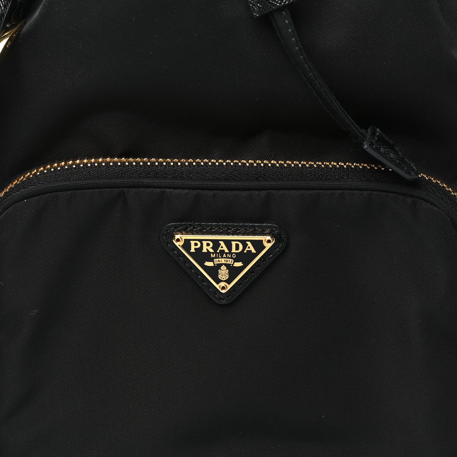 Prada Saffiano Tessuto Nylon Mini Bucket Crossbody Bag Black 7 of 9
