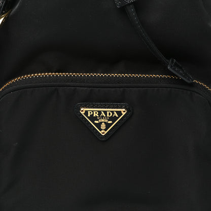 Prada Saffiano Tessuto Nylon Mini Bucket Crossbody Bag Black 7 of 9