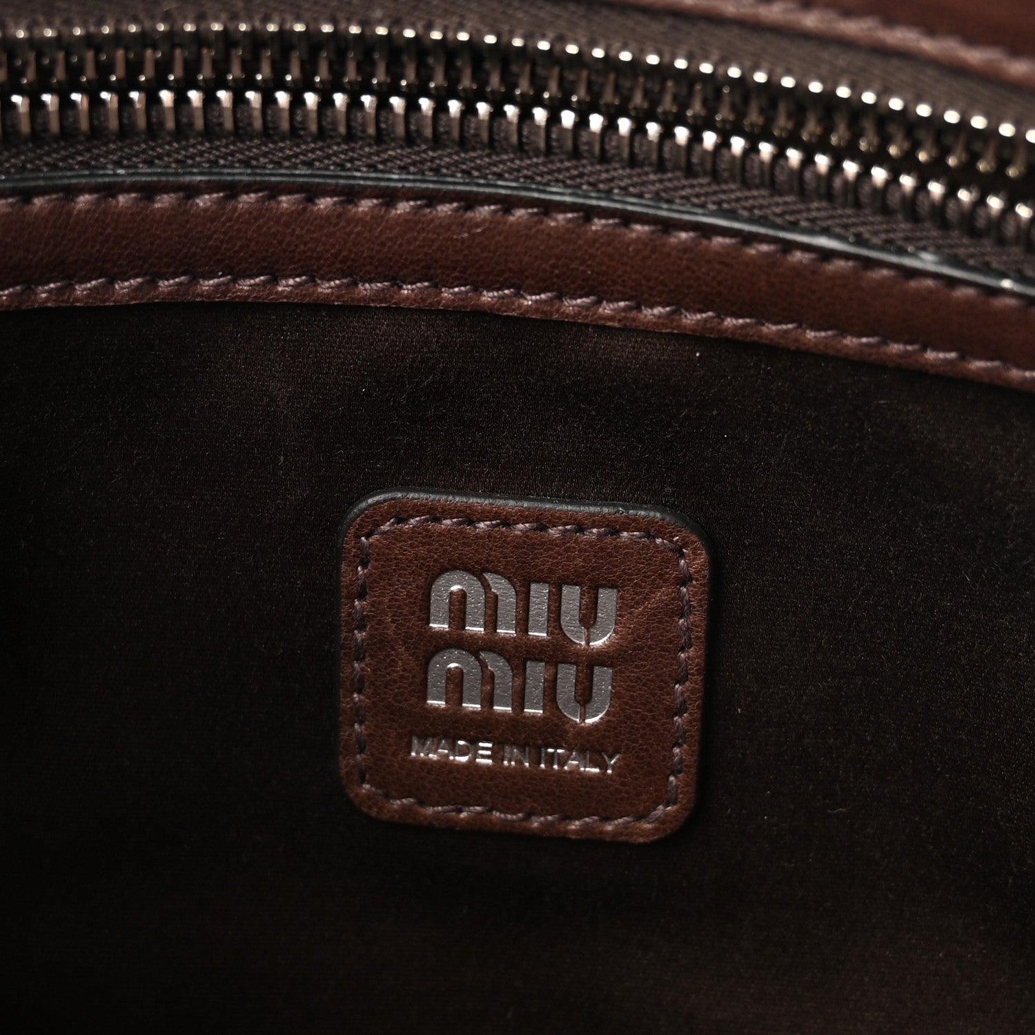 Miu Miu Nappa Utilitaire Shopping Tote Dark Brown 6 of 9