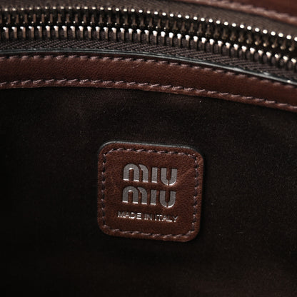 Miu Miu Nappa Utilitaire Shopping Tote Dark Brown 6 of 9