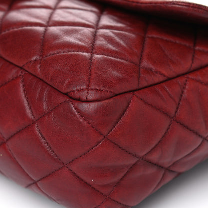 Chanel Lambskin Quilted Jumbo Single Flap Dark Red 8 of 17