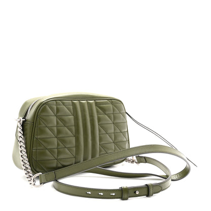 Gucci Calfskin Matelasse Aria Small GG Marmont Chain Shoulder Bag Military Wood 3 of 11