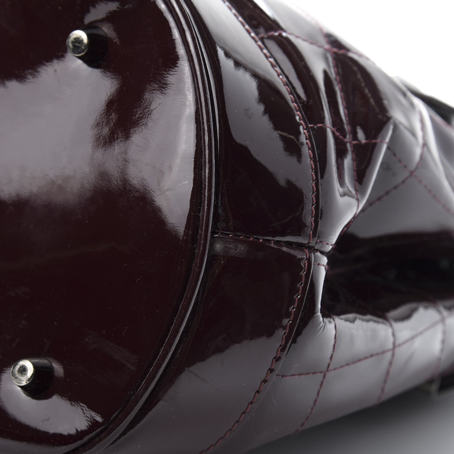 Patent Quilted Small Eastmore Landscape Tote Plum