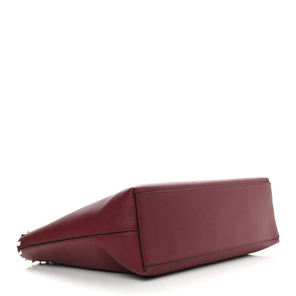 Valentino Garavani Grained Calfskin Rockstud Shoulder Tote Cerise 4 of 9
