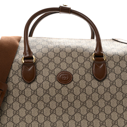Gucci GG Supreme Monogram Azalea Calfskin Retro Interlocking G Large Duffle Bag Beige Ebony Brown Sugar 7 of 12