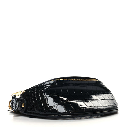 Balenciaga Calfskin Crocodile Embossed Souveniers Charms Belt Bag Black 4 of 10