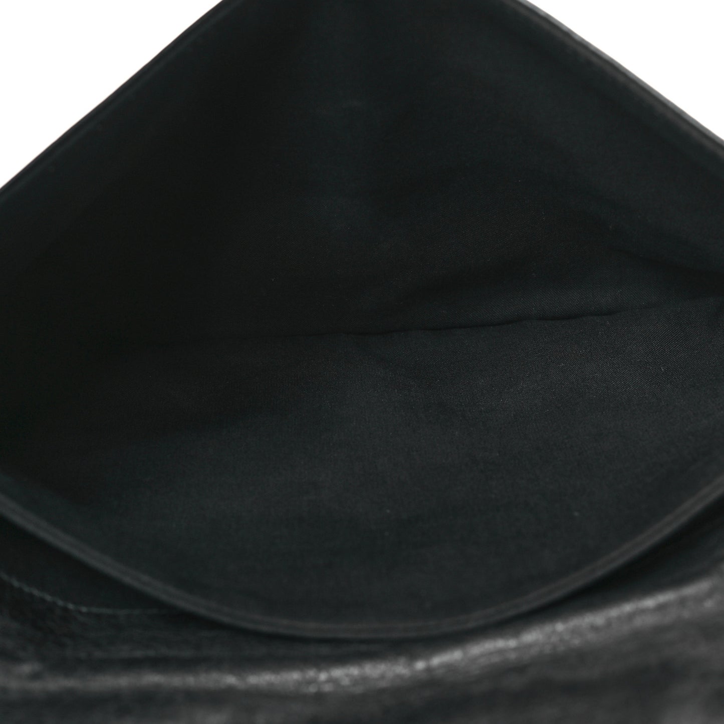 Agneau Giant 21 Silver Hardware Envelope Clutch Black