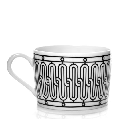 Hermes Porcelain H Deco Tea Cup And Saucer Set Of 2 3 of 9