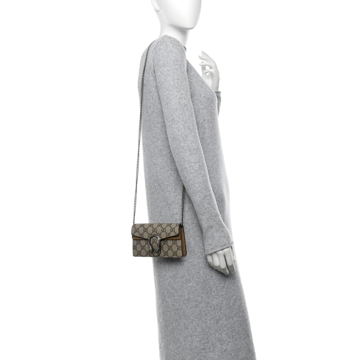 GG Supreme Monogram Super Mini Dionysus Shoulder Bag Taupe