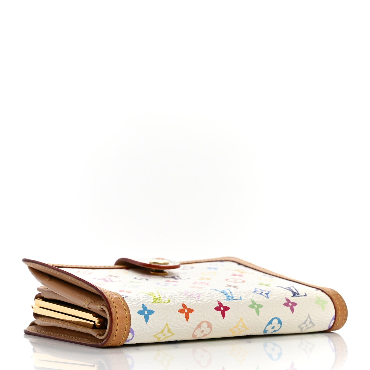 Monogram Multicolor French Purse Wallet White