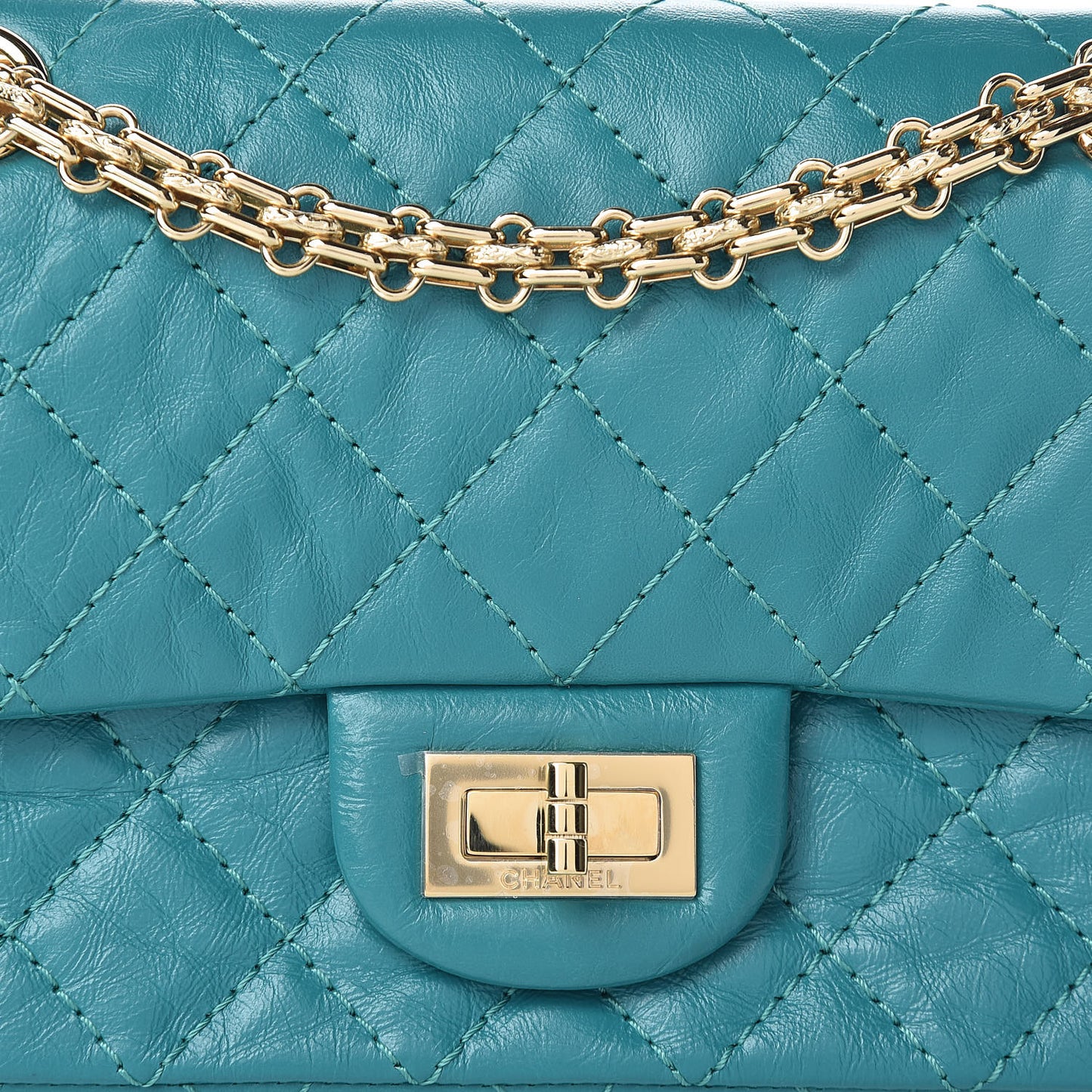Aged Calfskin Quilted 2.55 Reissue Mini Flap Green