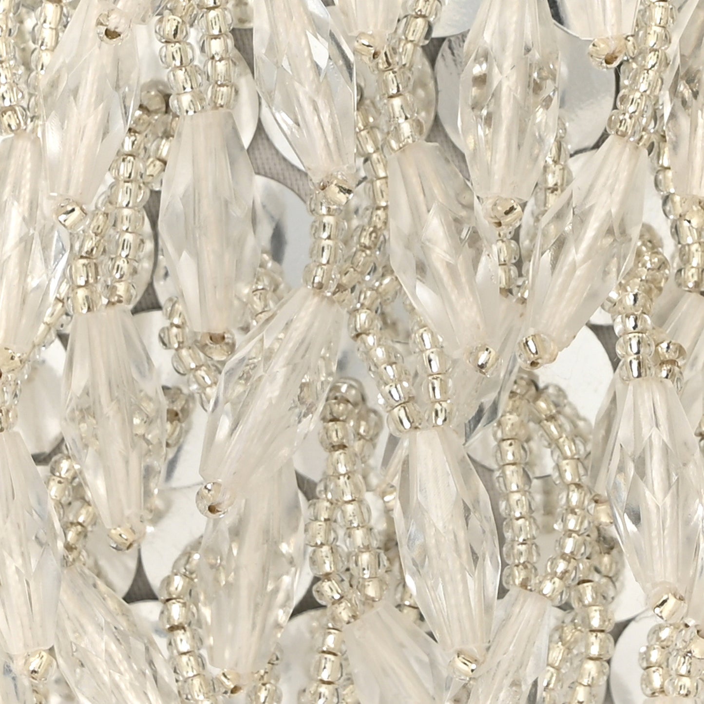 Lambskin Sequin Beaded Embroidered Micro Lady D-Joy White