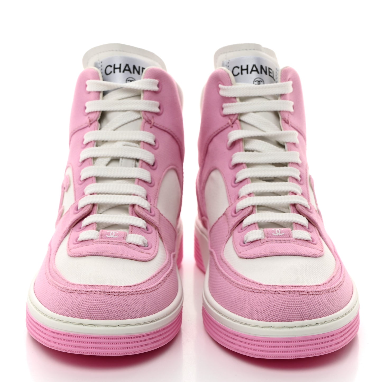 Canvas High Top Sneakers 38 Pink White