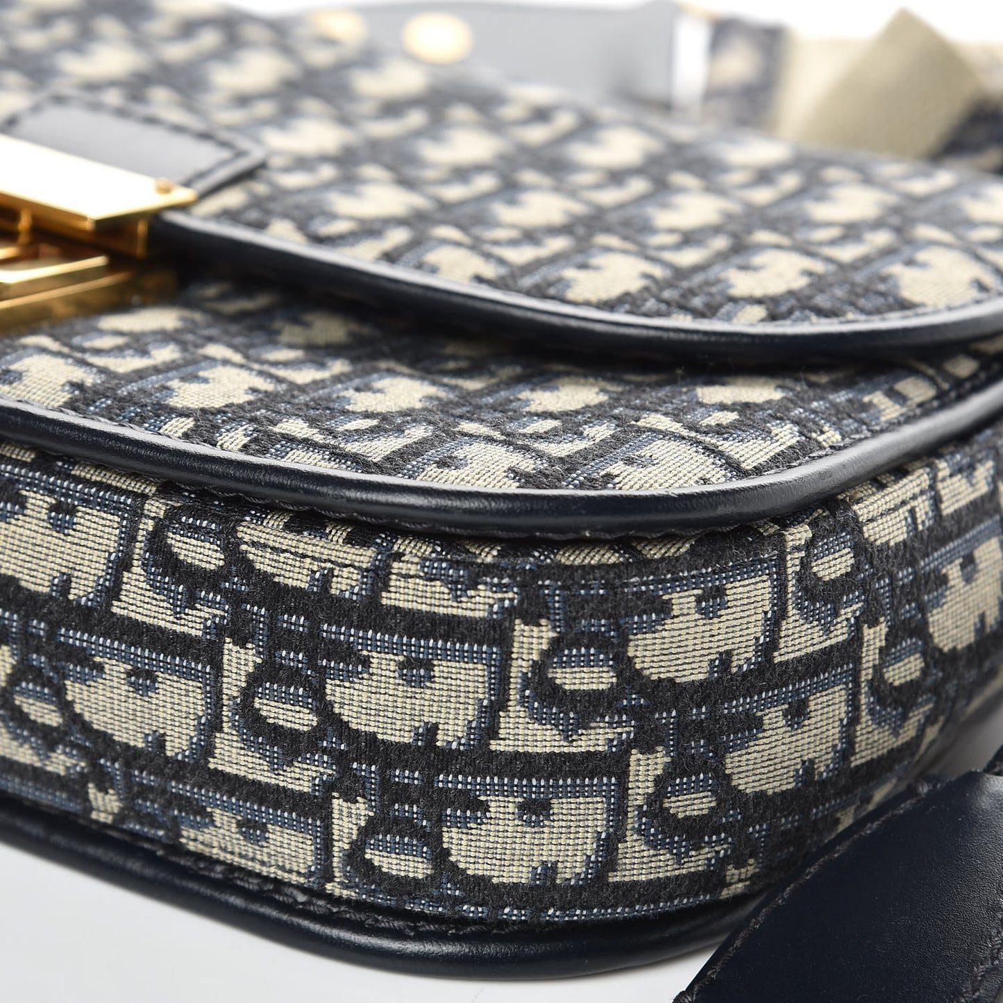Oblique Flap Bag Navy Blue