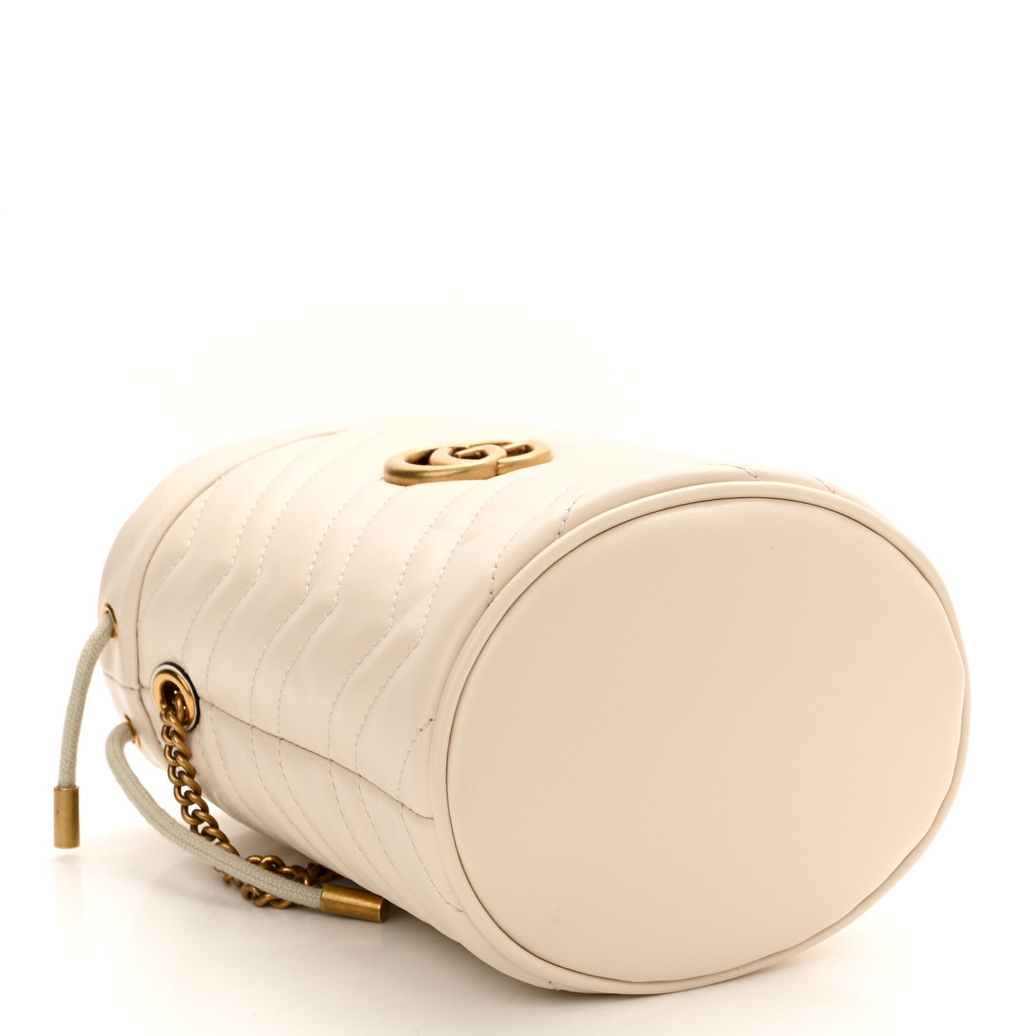 Gucci Calfskin Matelasse Mini GG Marmont 2.0 Bucket Bag White 4 of 11