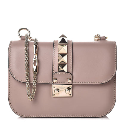 Valentino Garavani Vitello Small Glam Lock Rockstud Flap Poudre 1 of 8