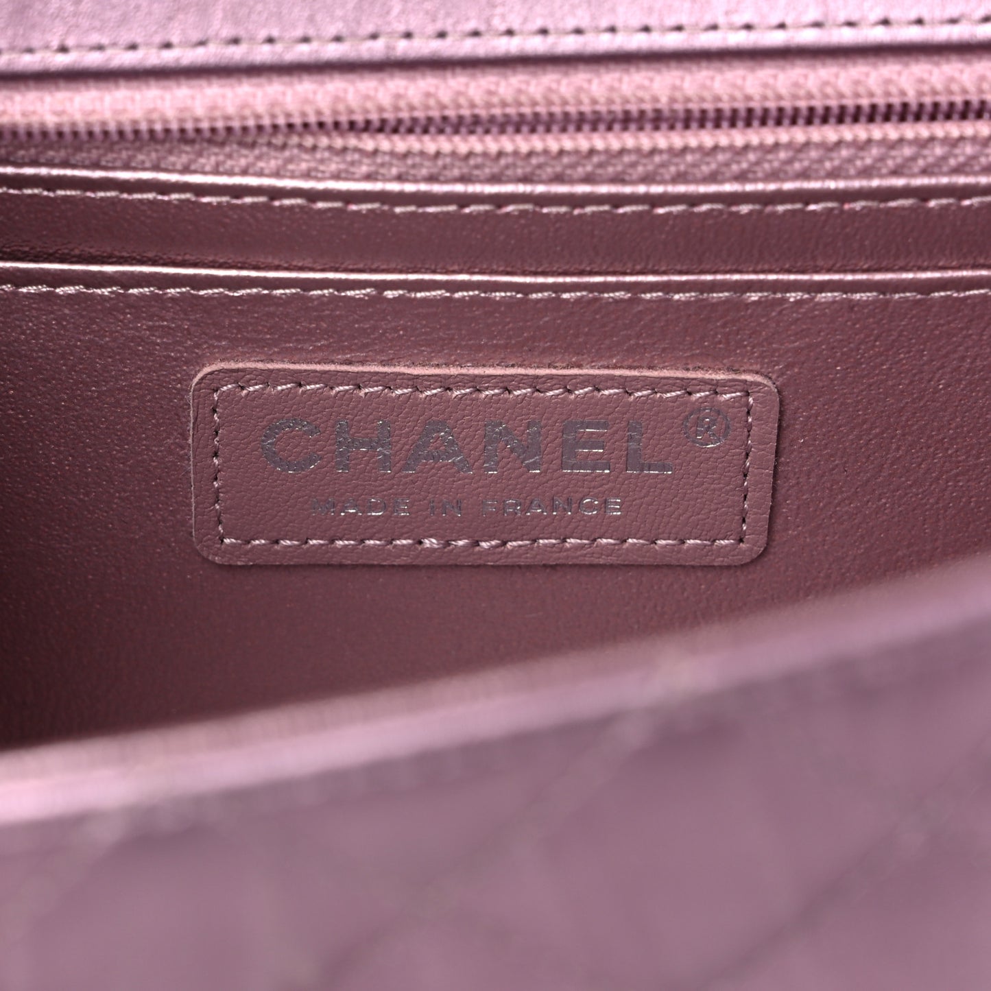 Metallic Calfskin Quilted Mini Rectangular Flap Pink