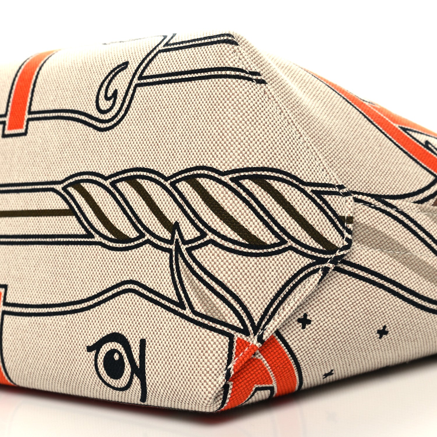 Hermes H Plume Canvas Swift Printed Quadrige au Fil Steeple 25 Bag Gris Beige Ecru Beige Gold 10 of 10