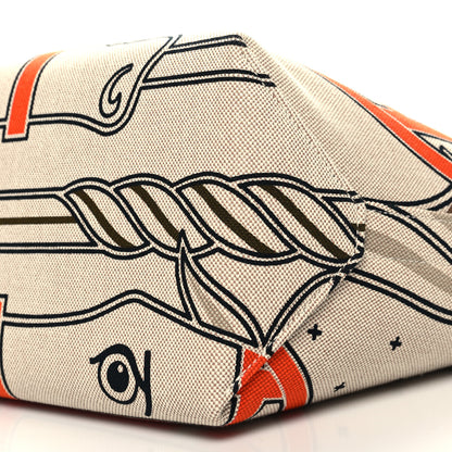 Hermes H Plume Canvas Swift Printed Quadrige au Fil Steeple 25 Bag Gris Beige Ecru Beige Gold 10 of 10