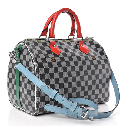 Louis Vuitton Damier Speedy Bandouliere 30 Black White 3 of 10