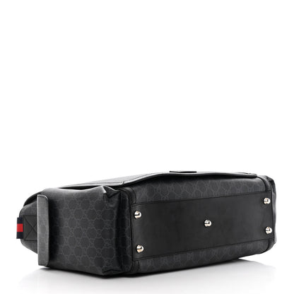 Gucci GG Supreme Monogram Web Messenger Diaper Bag Black Grey 4 of 15