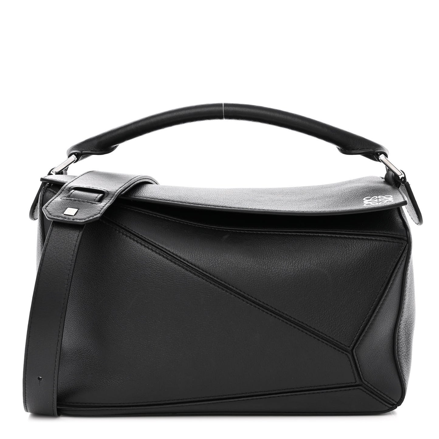 Calfskin Medium Puzzle Bag Black