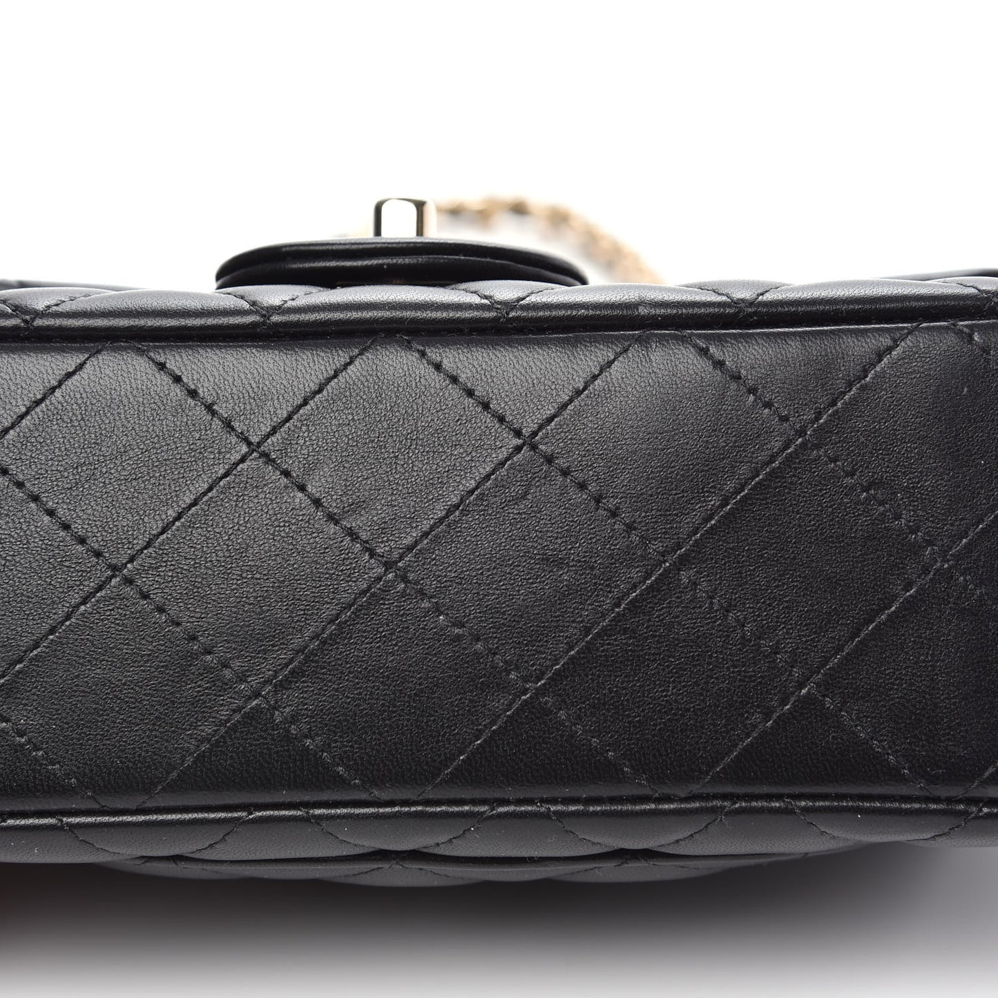 Lambskin Quilted Mini Coco Charms Rectangular Flap Black