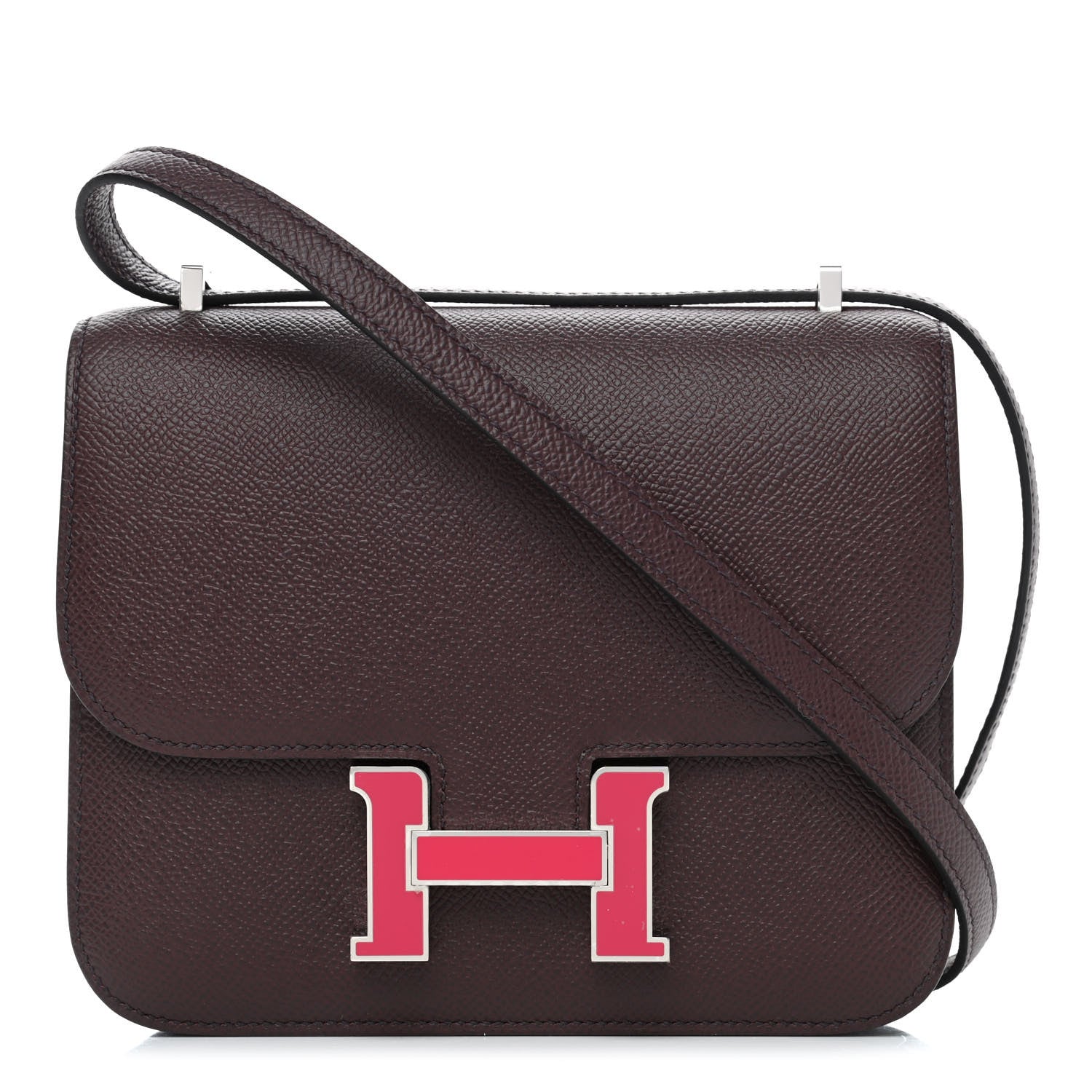 Hermes Epsom Enamel Constance 18 Rouge Sellier Framboise 1 of 4