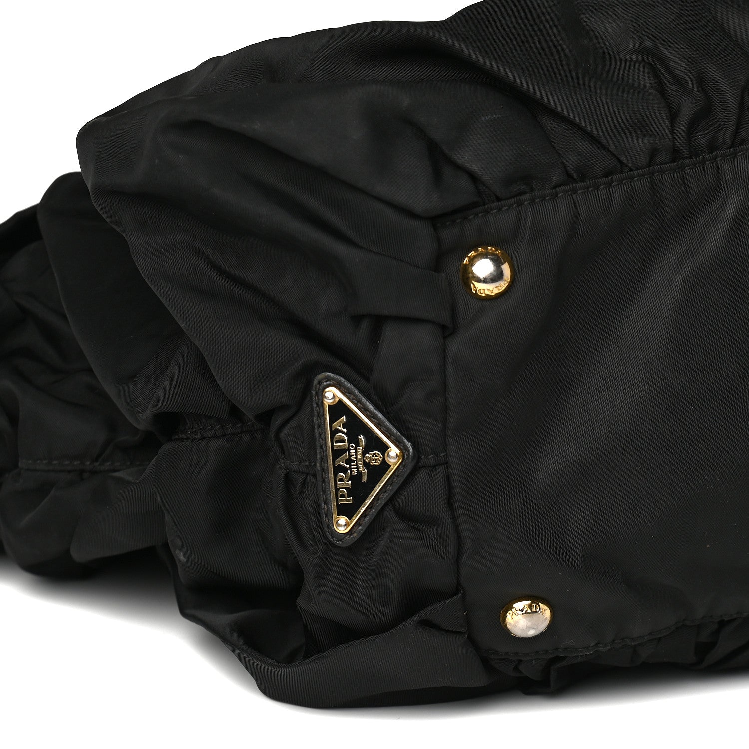 Prada Tessuto Nylon Origami Pleated Tote Black 8 of 14