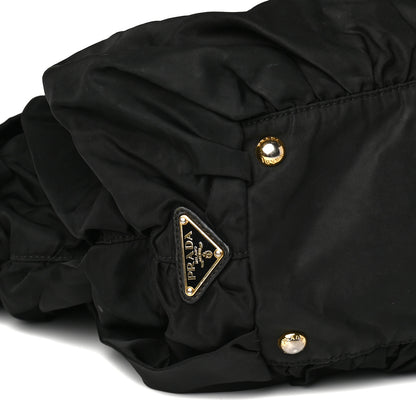 Prada Tessuto Nylon Origami Pleated Tote Black 8 of 14