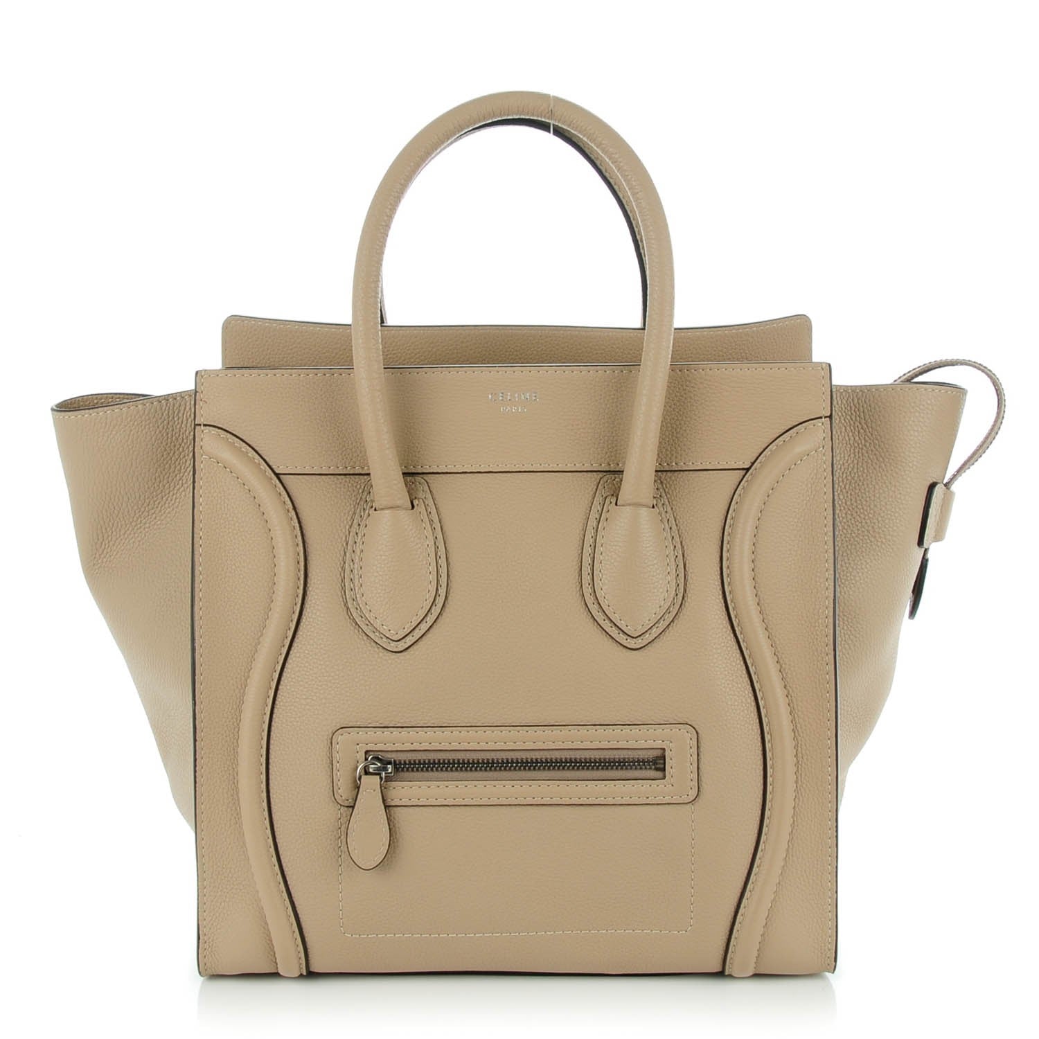 Celine Drummed Calfskin Mini Luggage Dune 1 of 8