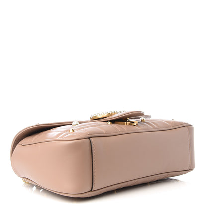 Gucci Calfskin Matelasse Studded Mini Pearly GG Marmont Shoulder Bag Porcelain Rose 3 of 8