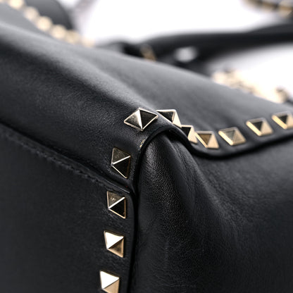 Valentino Garavani Vitello Rockstud Double Handle Tote Black 10 of 12