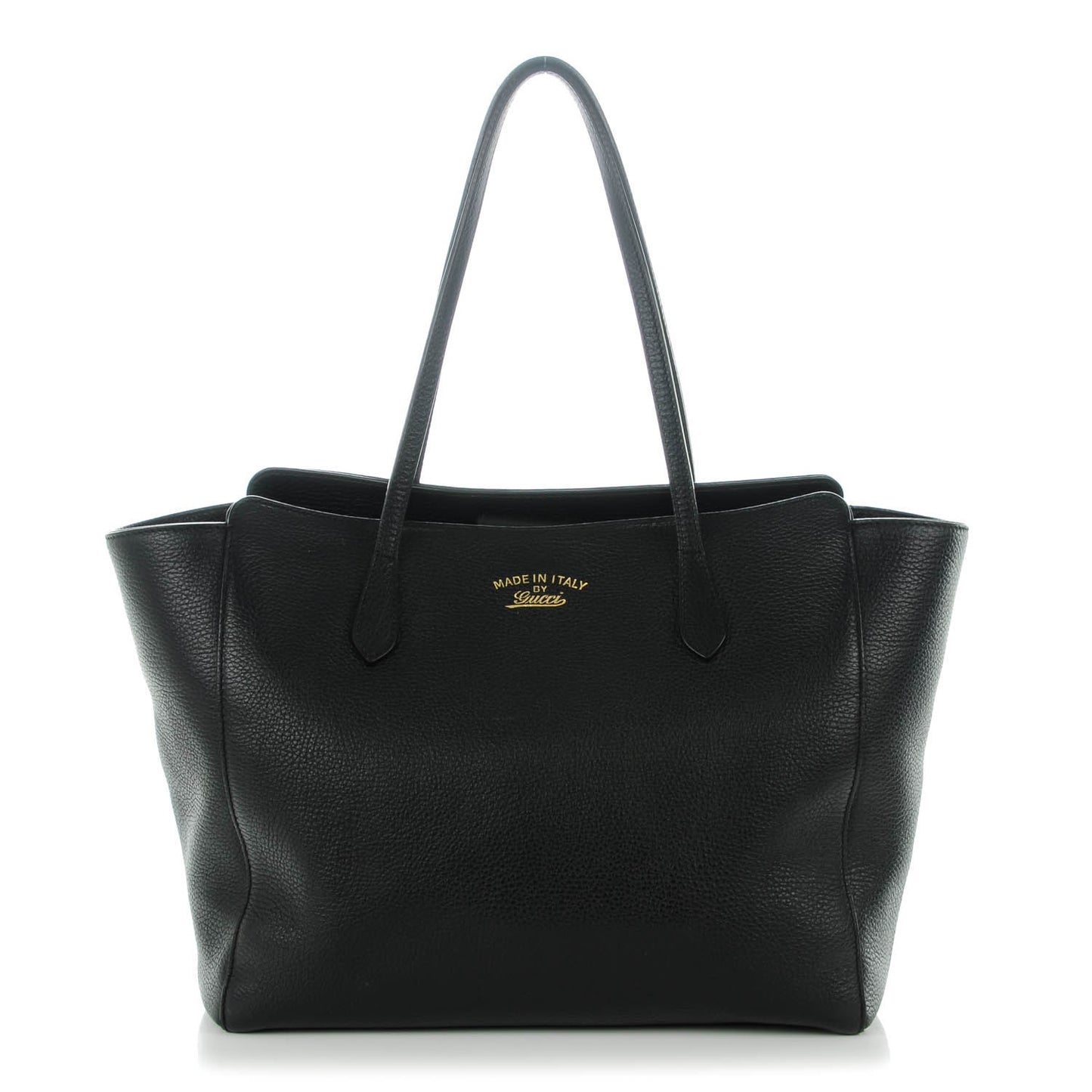 Pebbled Calfskin Medium Swing Tote Black
