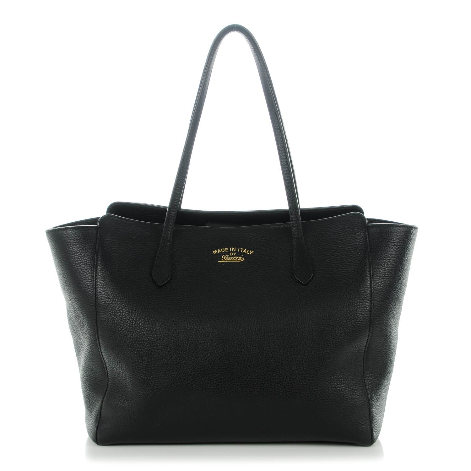 Gucci Pebbled Calfskin Medium Swing Tote Black 1 of 6