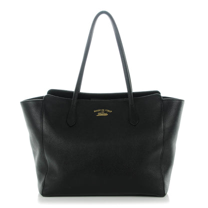 Gucci Pebbled Calfskin Medium Swing Tote Black 1 of 6