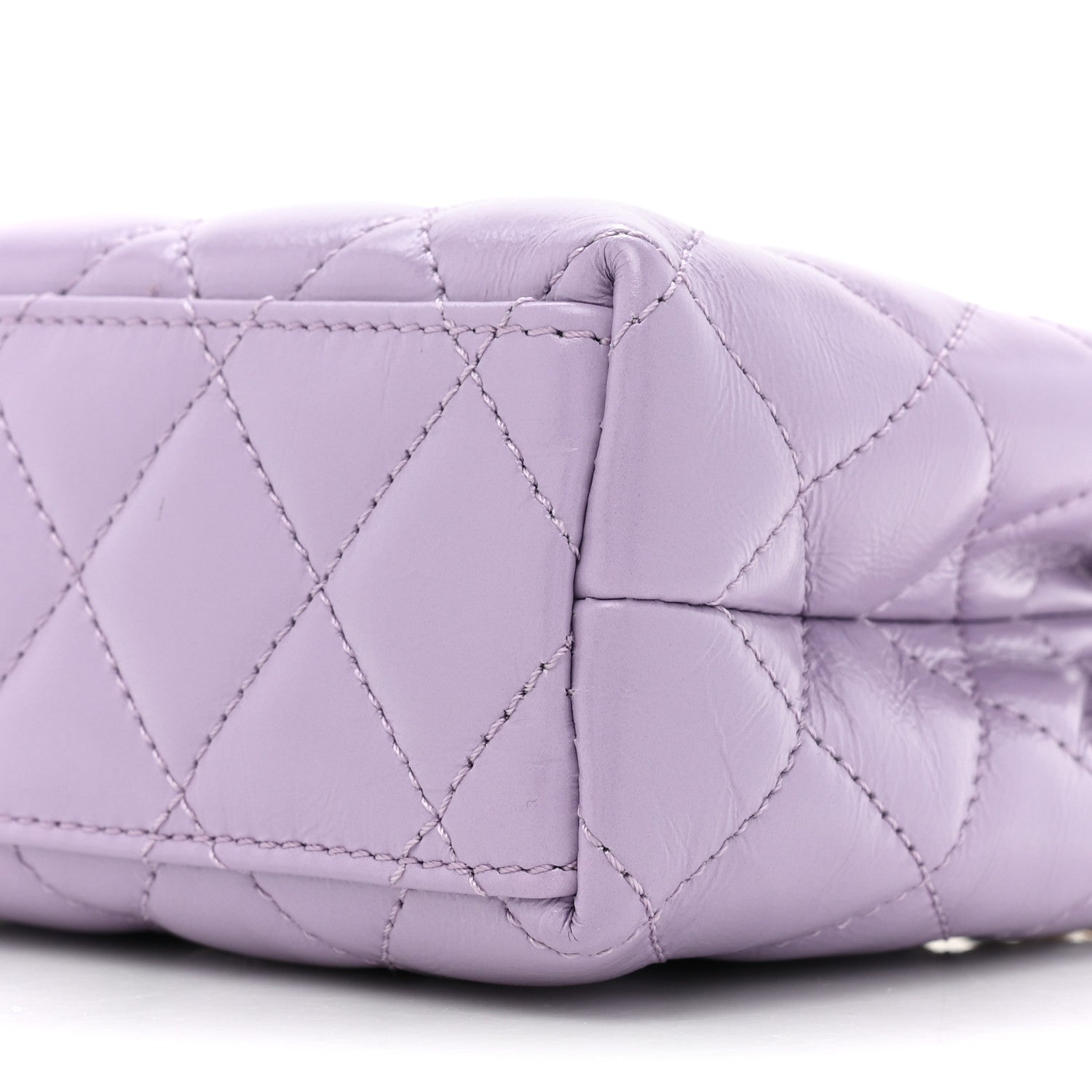 Chanel Shiny Aged Calfskin Quilted Nano Kelly Shopper Lilac 8 of 10