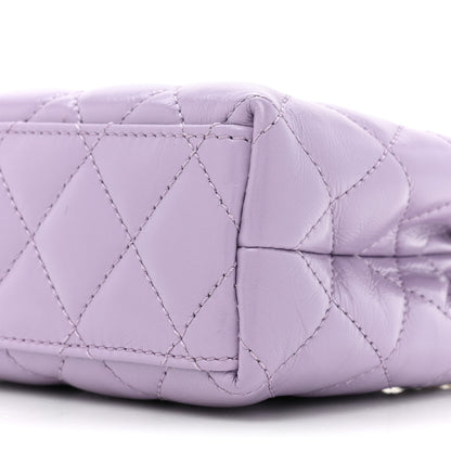 Chanel Shiny Aged Calfskin Quilted Nano Kelly Shopper Lilac 8 of 10