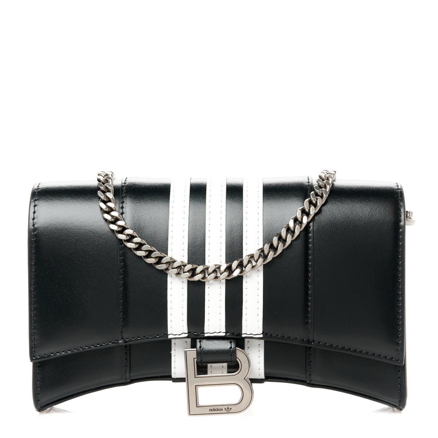 Balenciaga X ADIDAS Box Calfskin Hourglass Chain Bag Black 1 of 10