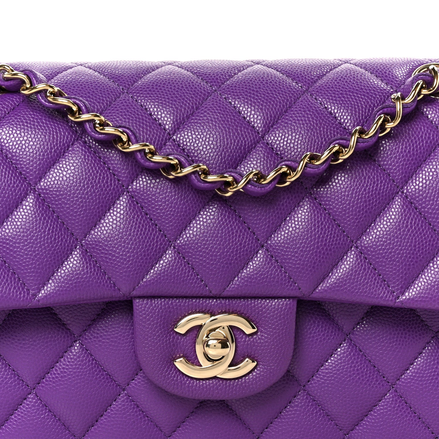 Chanel Caviar Quilted Small Double Flap Purple 9 of 12