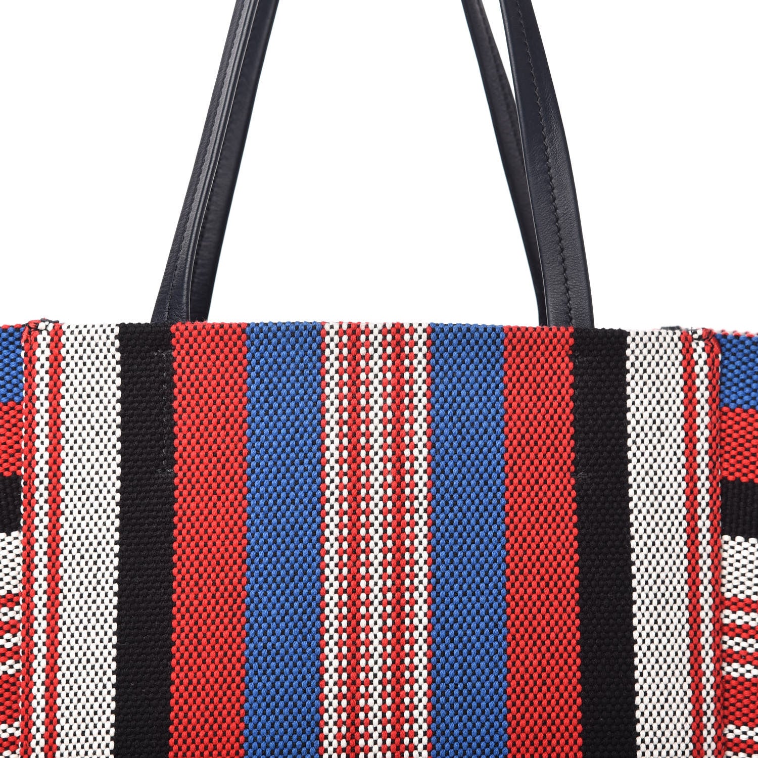 Celine Textile Striped Small Horizontal Cabas Phantom Navy Blue 9 of 9
