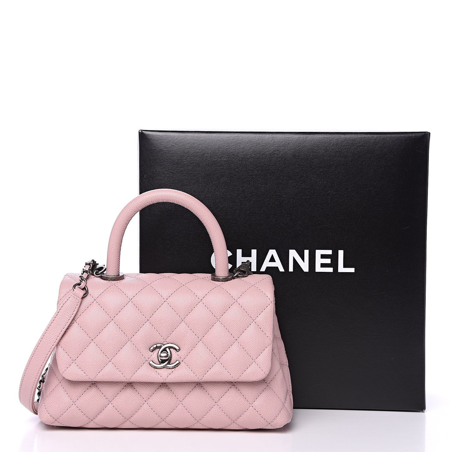 Caviar Quilted Mini Coco Handle Flap Pink