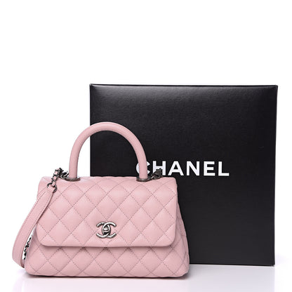 Chanel Caviar Quilted Mini Coco Handle Flap Pink 10 of 10