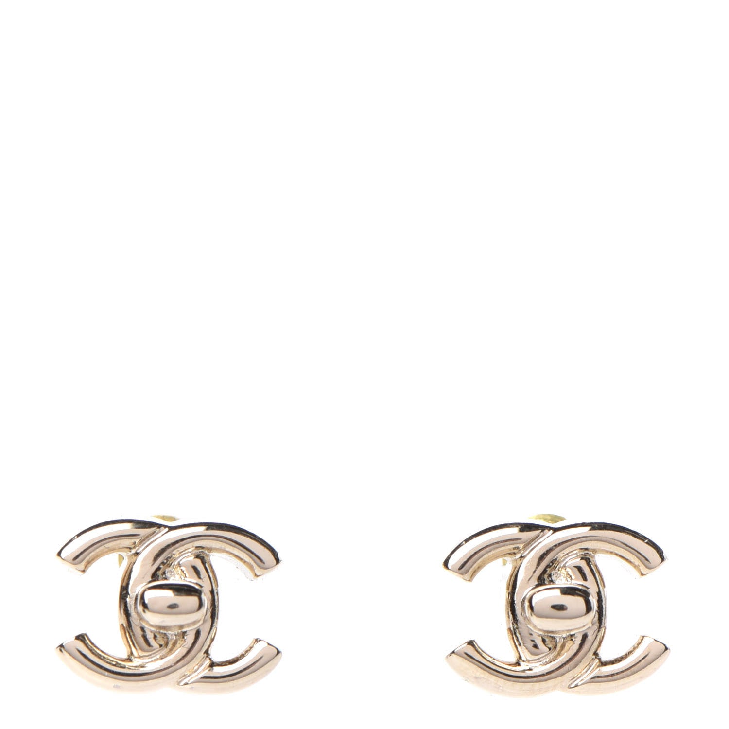 Chanel Metal CC Turnlock Earrings Gold 1 of 4