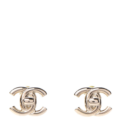Chanel Metal CC Turnlock Earrings Gold 1 of 4