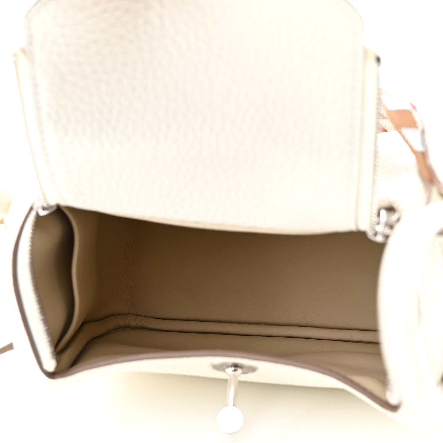Hermes Taurillon Clemence Maxi Quadrille Mini Lindy 20 Mushroom Chai Nata Bleu Brume 5 of 11