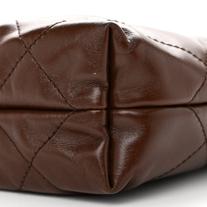 Chanel Shiny Calfskin Quilted Mini 22 Brown 10 of 10